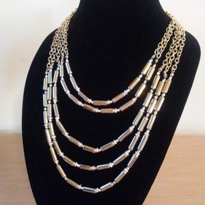 Gold Multi-Layered Statement Necklace